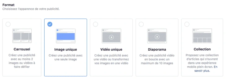 format publicite facebook ads agence waisso paris